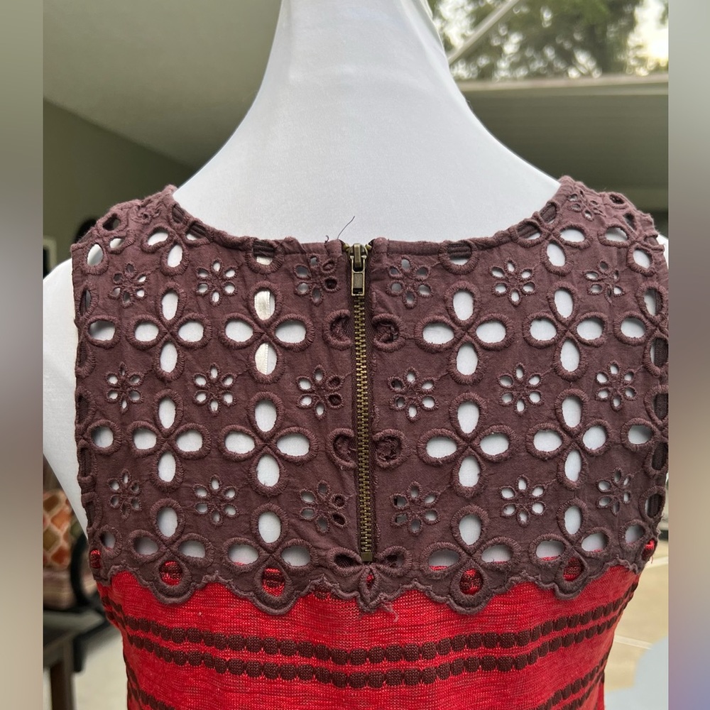 Free People Molly Retro Peplum Tank Top Medium M Brown Red - Picture 4 of 8